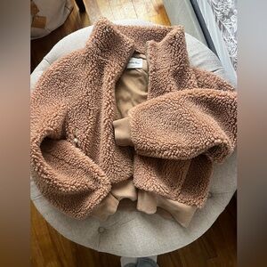 Sunday Best  Cozy Teddy Sherpa Jacket in Camel